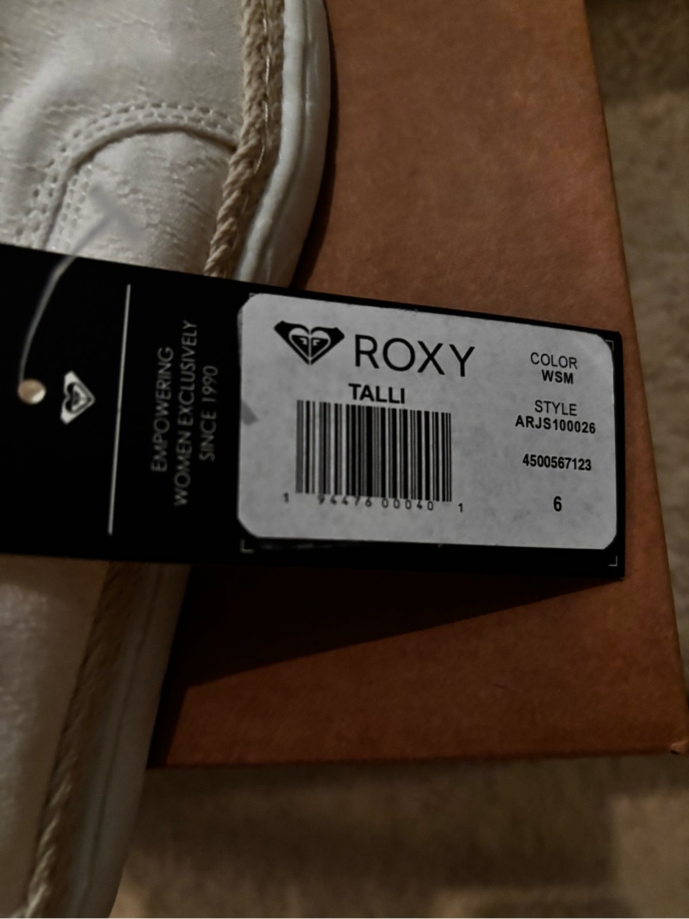 Roxy White Canvas Slip-On Espadrille with Natural Braided Trim - Picture 6 of 6